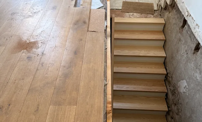 Pose de parquet sur ancienne cheminée à ramonville , Toulouse, Renovaz