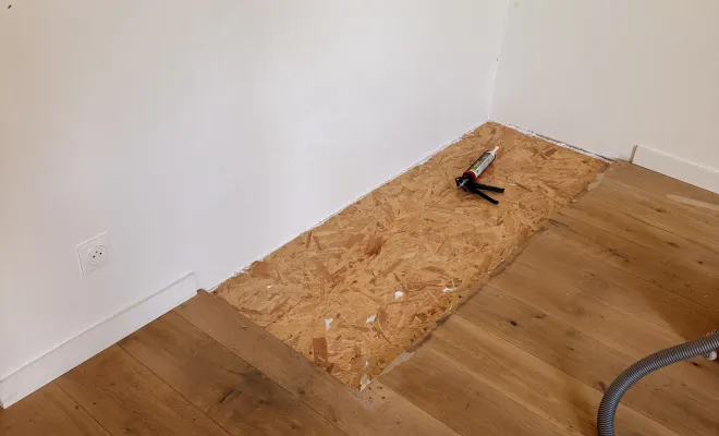 Pose de parquet sur ancienne cheminée à ramonville , Toulouse, Renovaz